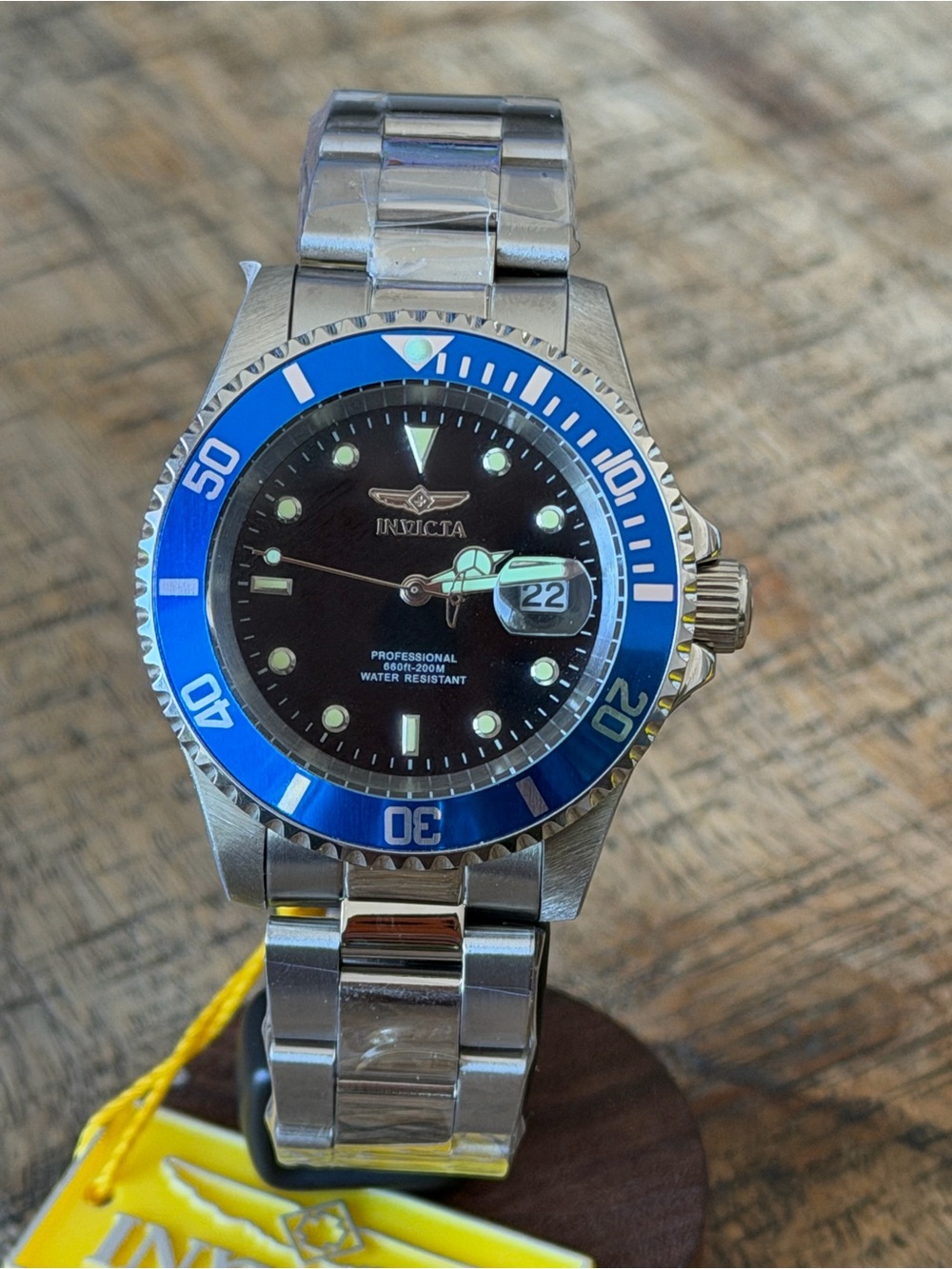 NEW Invicta Pro Diver Anchoris Blue Bezel Stainless Steel Watch 37.5mm - 200M WR